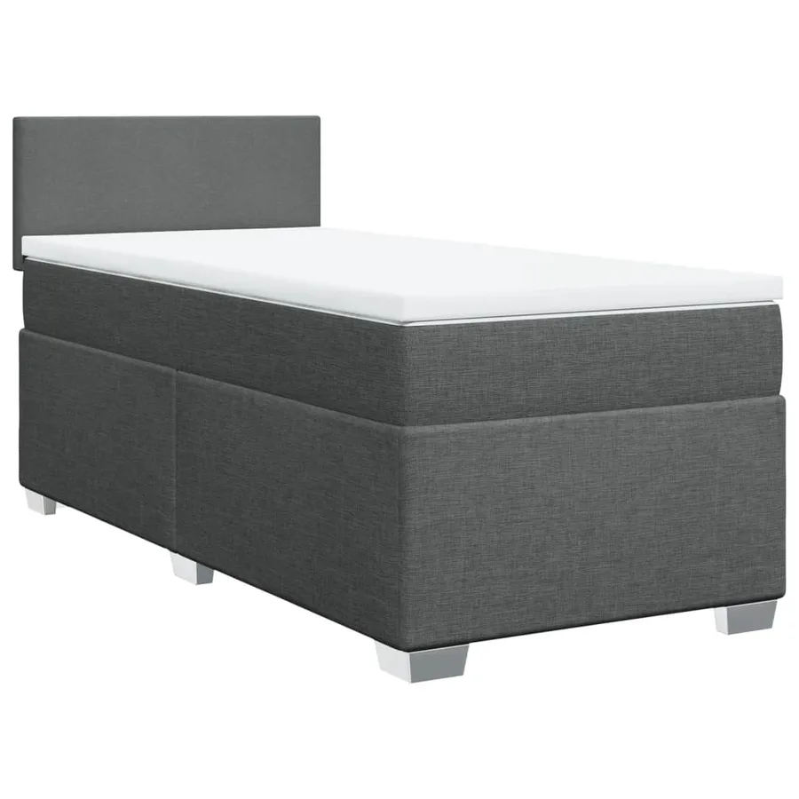Sommier à lattes de lit avec matelas Gris foncé 80x200 cm Tissu - 3