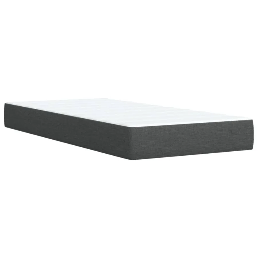 Sommier à lattes de lit avec matelas Gris foncé 80x200 cm Tissu - 10