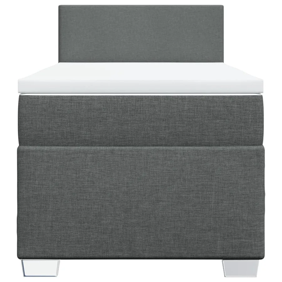 Sommier à lattes de lit avec matelas Gris foncé 80x200 cm Tissu - 4