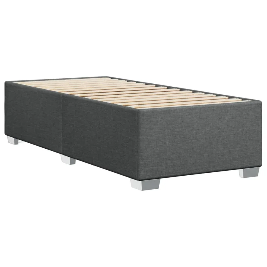 Sommier à lattes de lit avec matelas Gris foncé 80x200 cm Tissu - 8