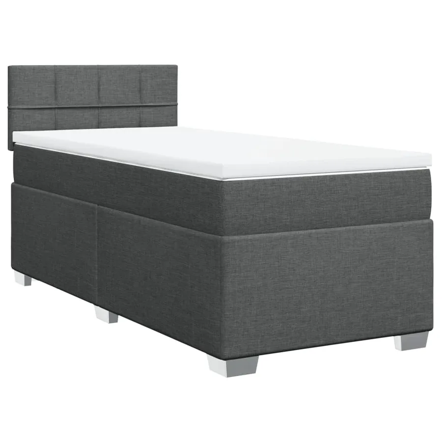 Sommier à lattes de lit avec matelas Gris foncé 80x200 cm Tissu - 2