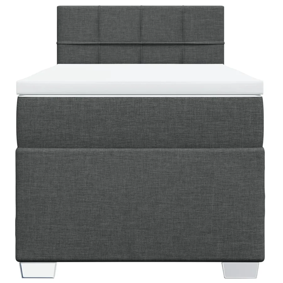 Sommier à lattes de lit avec matelas Gris foncé 80x200 cm Tissu - 4