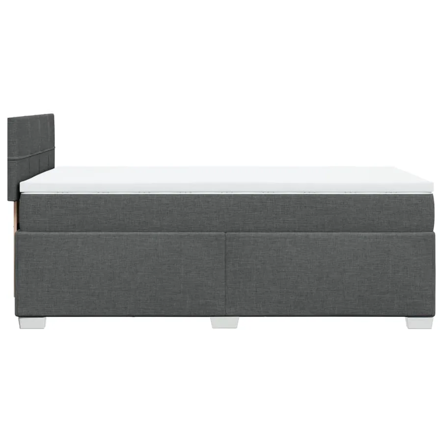 Sommier à lattes de lit avec matelas Gris foncé 80x200 cm Tissu - 5