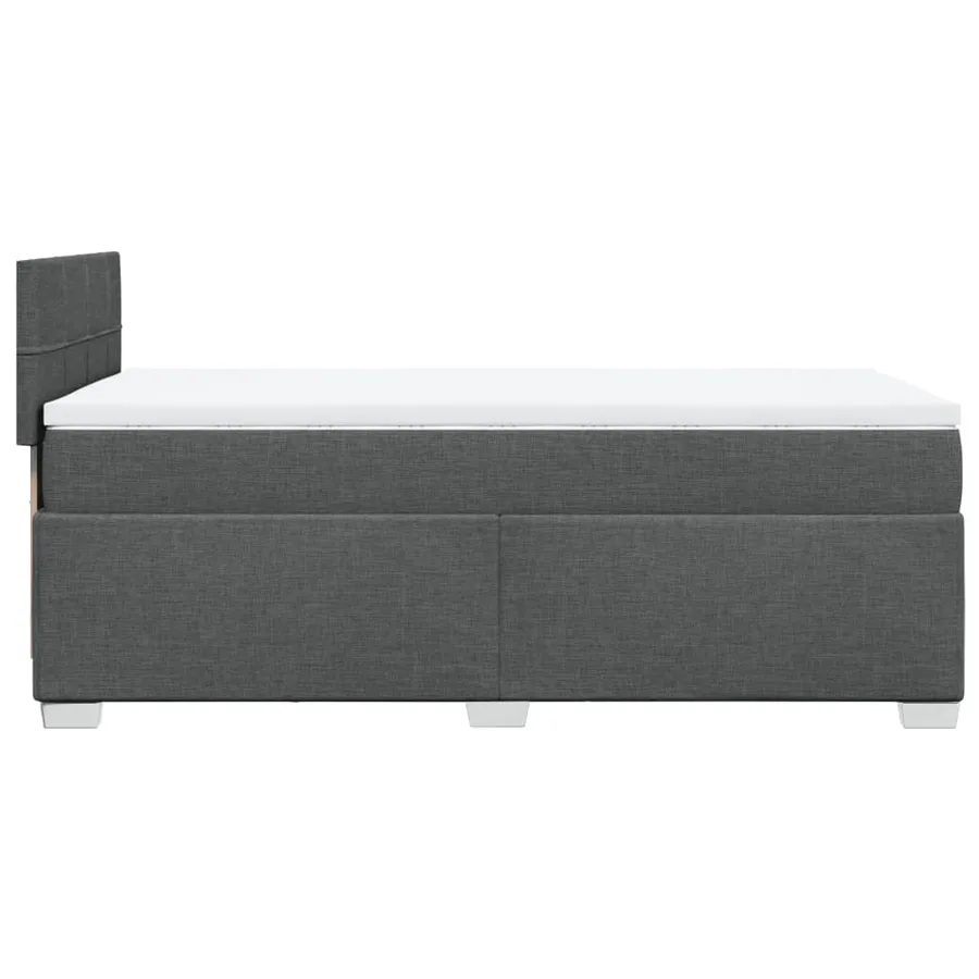 Sommier à lattes de lit avec matelas Gris foncé 80x200 cm Tissu - 11
