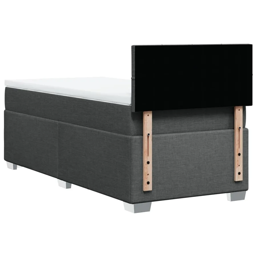 Sommier à lattes de lit avec matelas Gris foncé 80x200 cm Tissu - 12