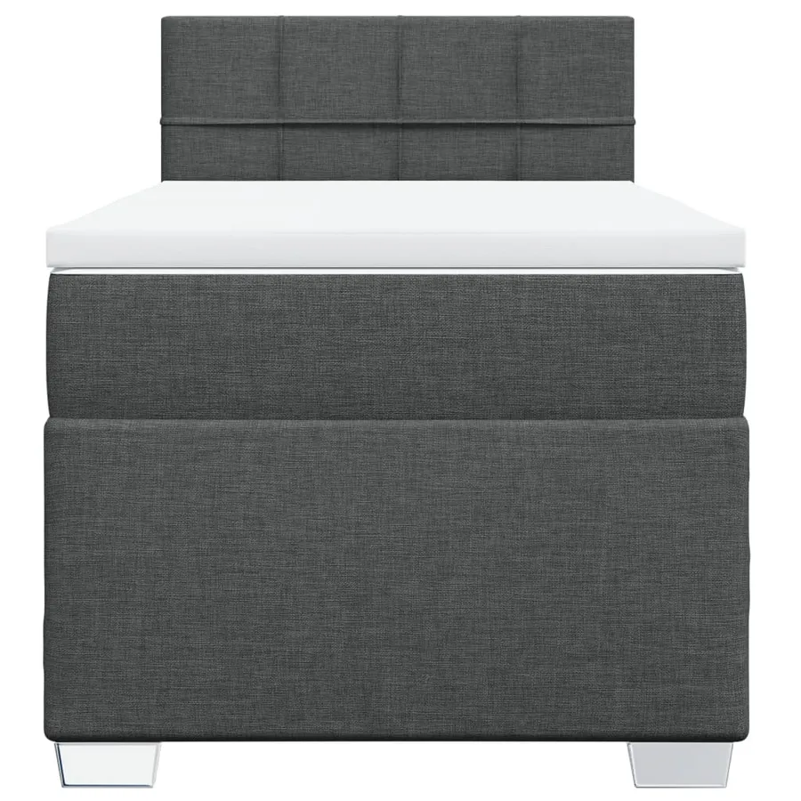 Sommier à lattes de lit avec matelas Gris foncé 80x200 cm Tissu - 6