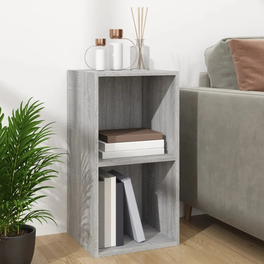 Boîte de rangement à disques vinyle Sonoma gris 71x34x36 cm - 8