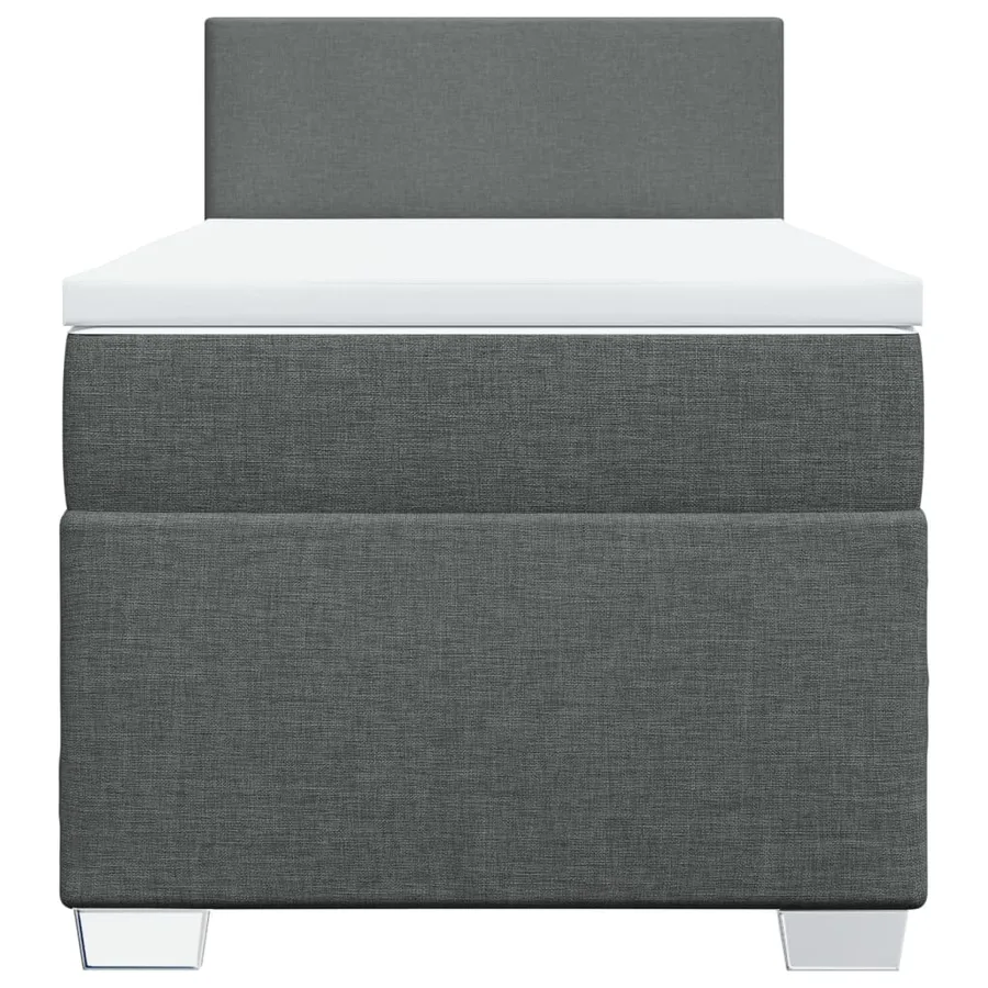 Sommier à lattes de lit et matelas Gris foncé 90x190 cm Tissu - 4