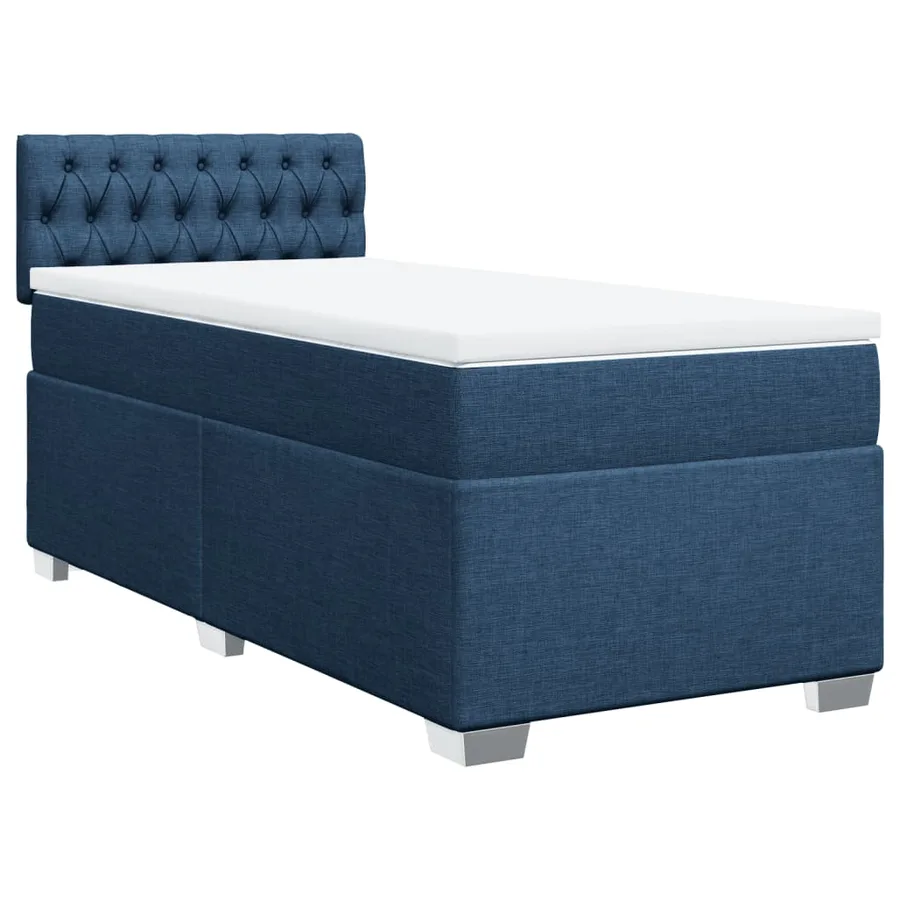Sommier à lattes de lit avec matelas Bleu 90x190 cm Tissu - 3