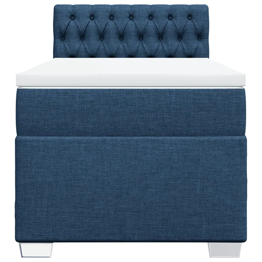 Sommier à lattes de lit avec matelas Bleu 90x190 cm Tissu - 6