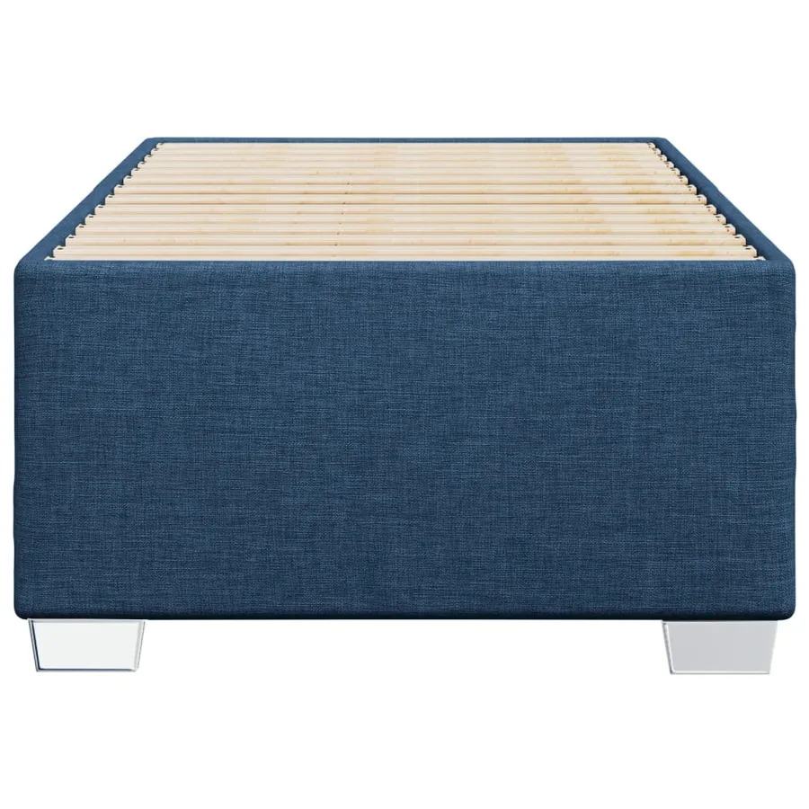 Cadre de lit sans matelas bleu 90x190 cm tissu - 4