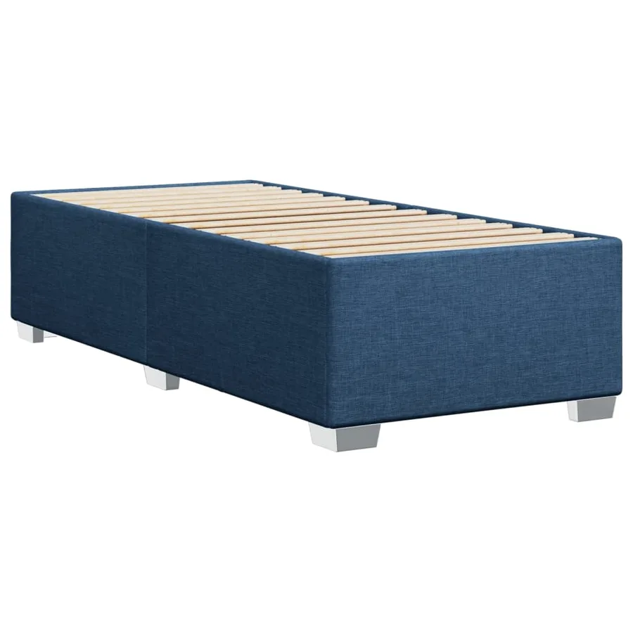 Cadre de lit sans matelas bleu 90x190 cm tissu - 6