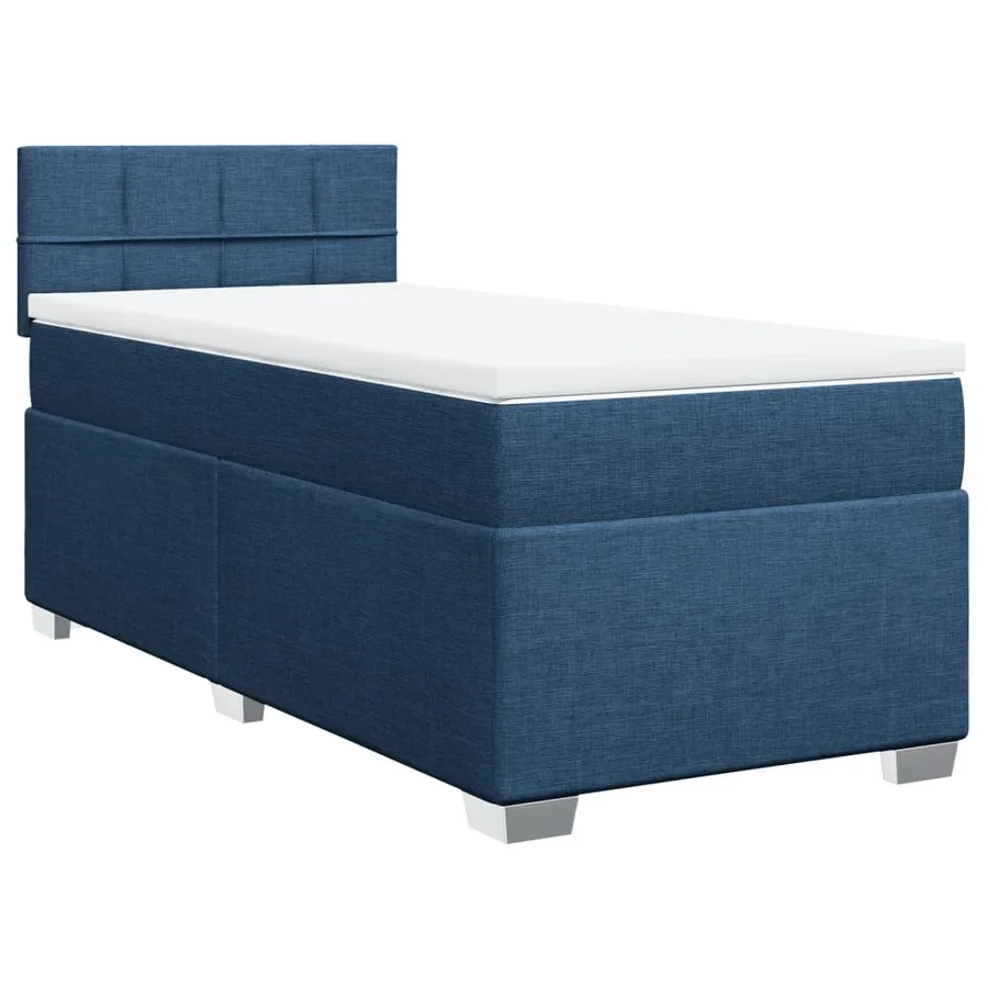 Sommier à lattes de lit avec matelas Bleu 90x190 cm Tissu - 2
