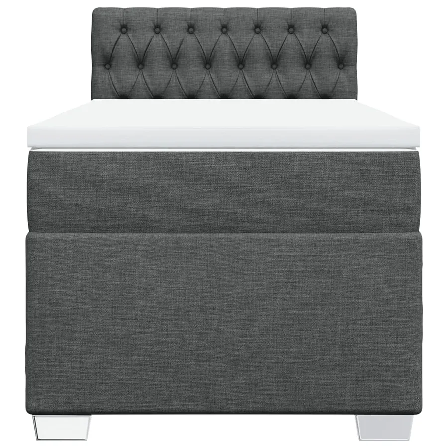 Sommier à lattes de lit avec matelas Gris foncé 80x200 cm Tissu - 6