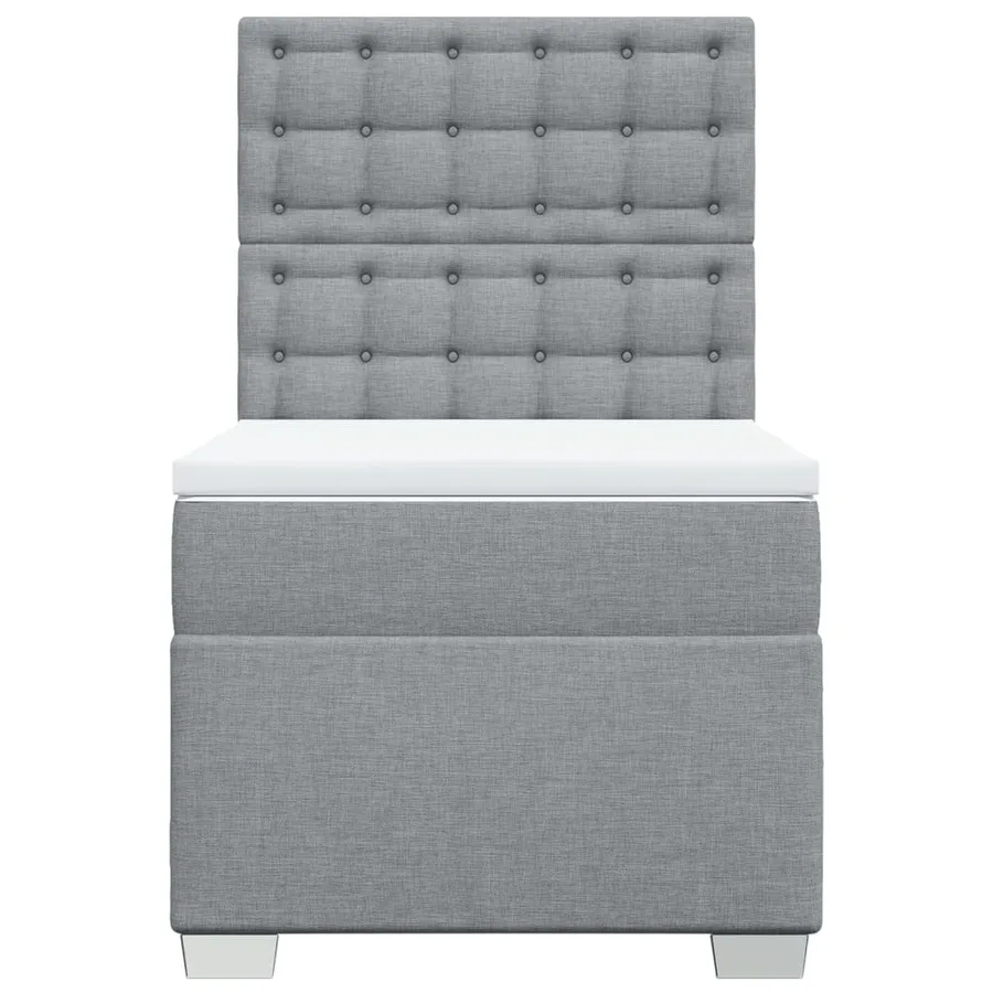Sommier à lattes de lit et matelas Gris clair 90x190 cm Tissu - 4