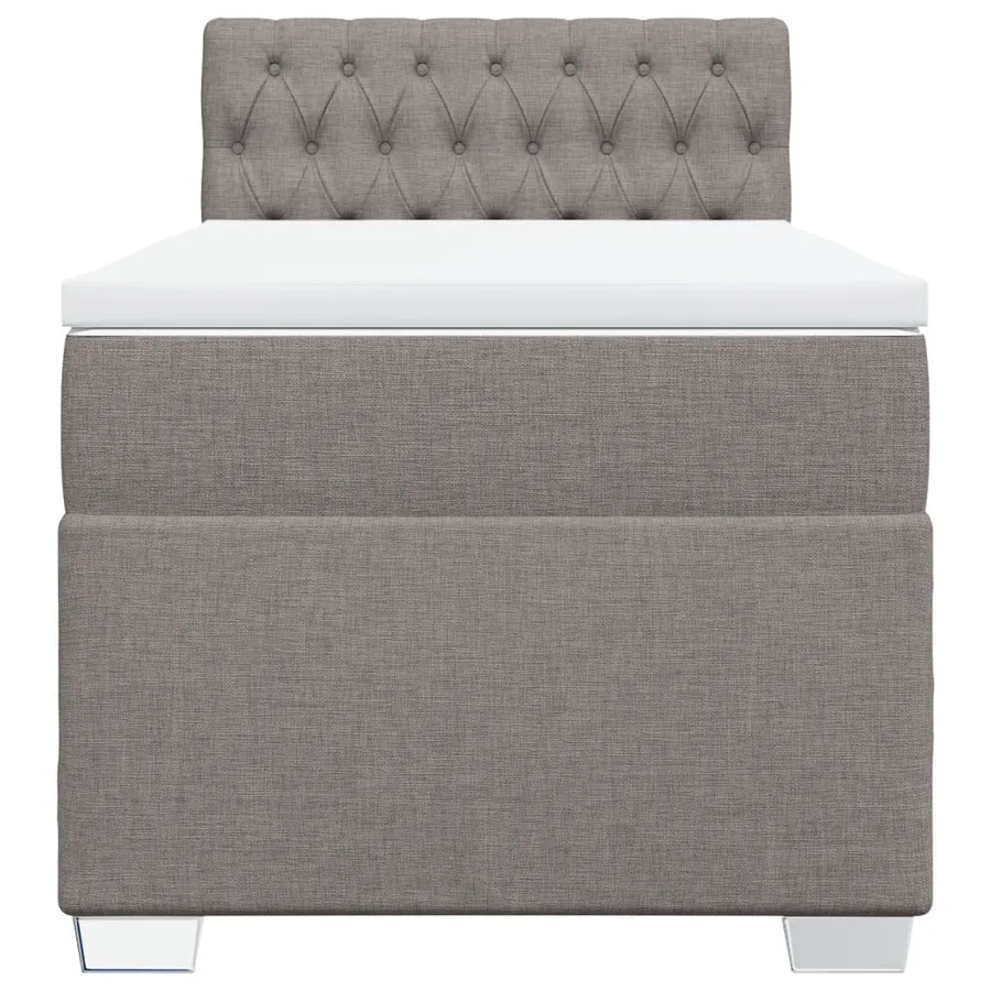 Sommier à lattes de lit avec matelas Taupe 90x190 cm Tissu - 4