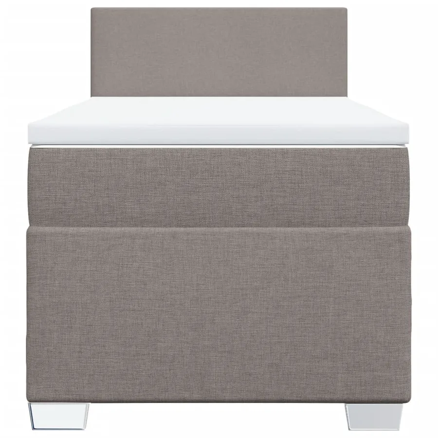 Sommier à lattes de lit avec matelas Taupe 90x190 cm Tissu - 4