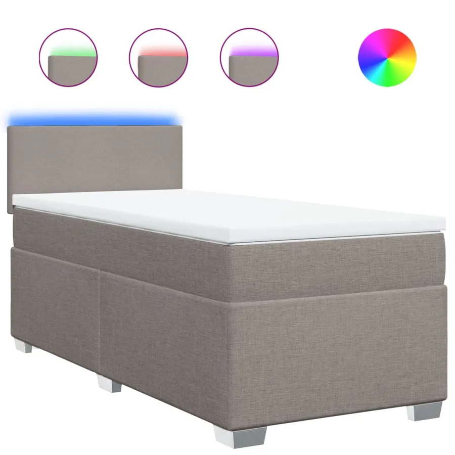 Sommier à lattes de lit avec matelas Taupe 90x190 cm Tissu - 2