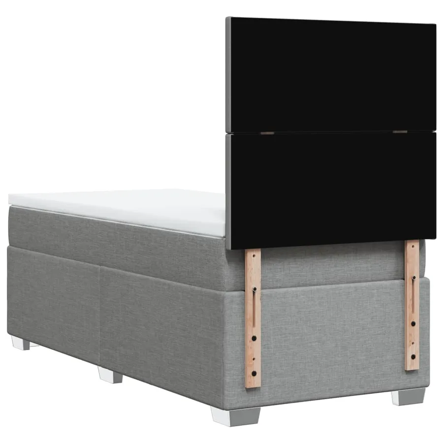 Sommier à lattes de lit et matelas Gris clair 90x190 cm Tissu - 10