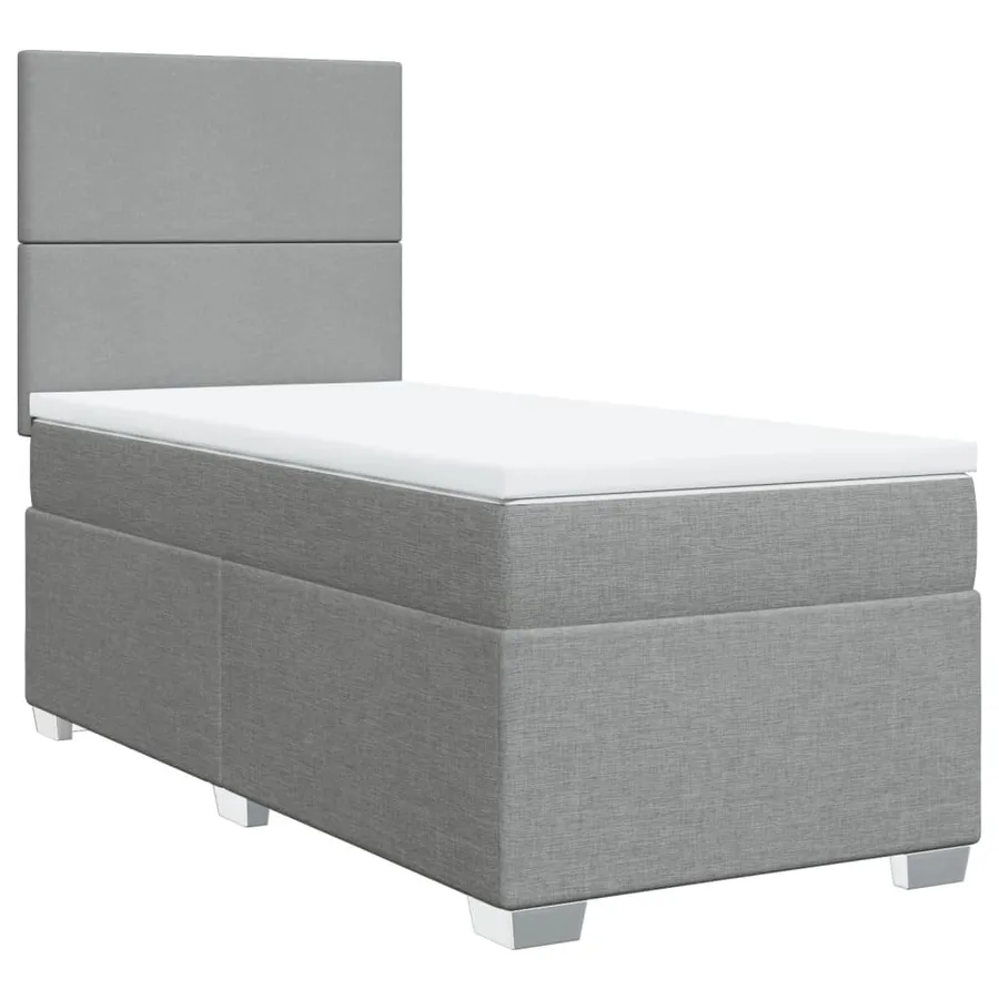 Sommier à lattes de lit et matelas Gris clair 90x190 cm Tissu - 2