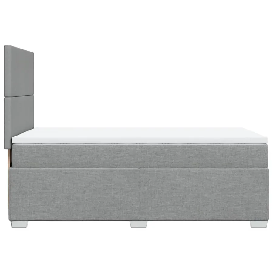 Sommier à lattes de lit et matelas Gris clair 90x190 cm Tissu - 9