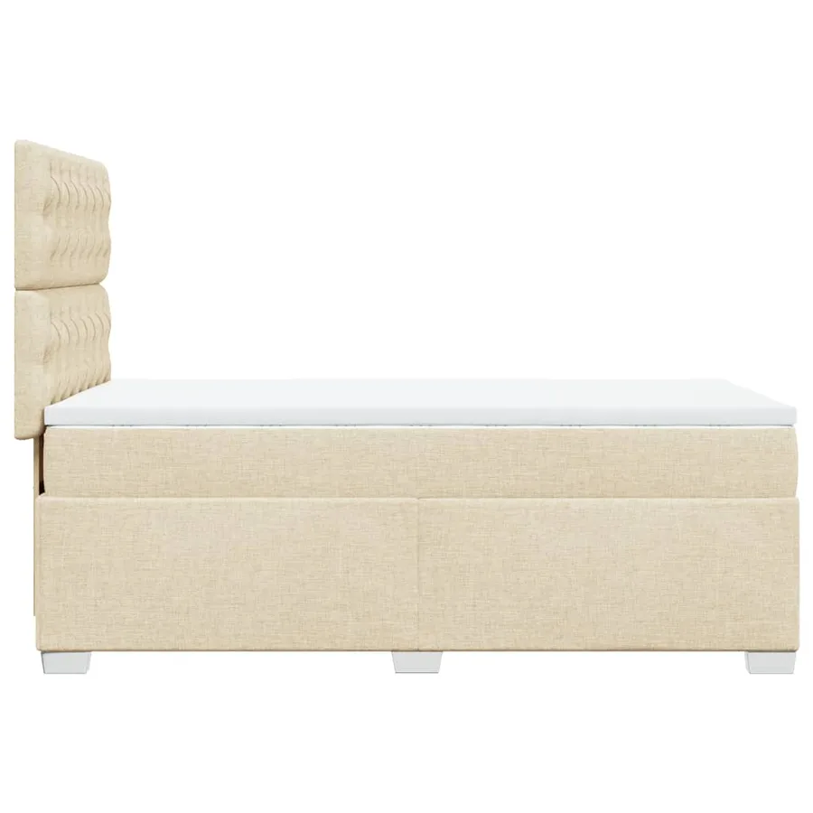 Sommier à lattes de lit et matelas Crème 90x190 cm Tissu - 11
