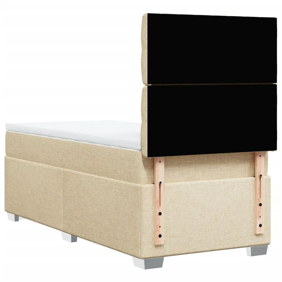 Sommier à lattes de lit et matelas Crème 90x190 cm Tissu - 12