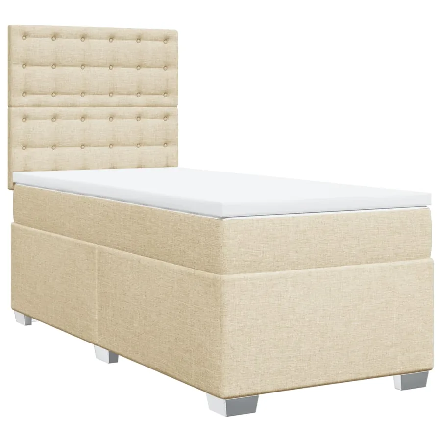 Sommier à lattes de lit avec matelas Crème 80x200 cm Tissu - 2