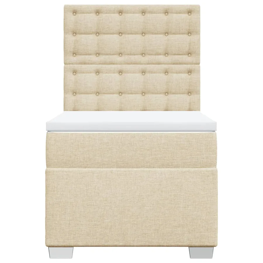 Sommier à lattes de lit avec matelas Crème 80x200 cm Tissu - 4