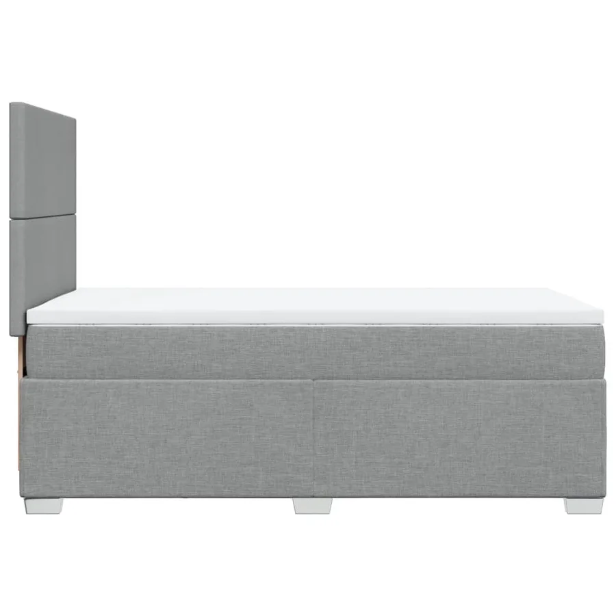 Sommier à lattes de lit et matelas Gris clair 90x190 cm Tissu - 11