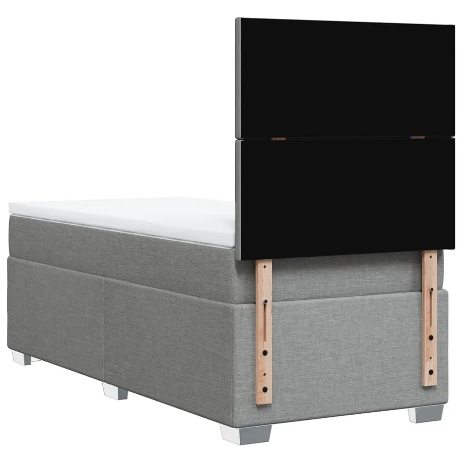 Sommier à lattes de lit et matelas Gris clair 90x190 cm Tissu - 12