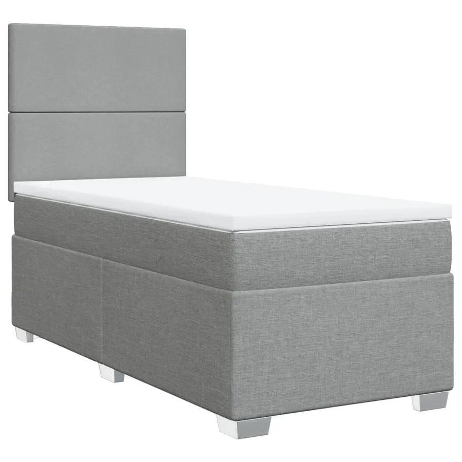 Sommier à lattes de lit et matelas Gris clair 90x190 cm Tissu - 3