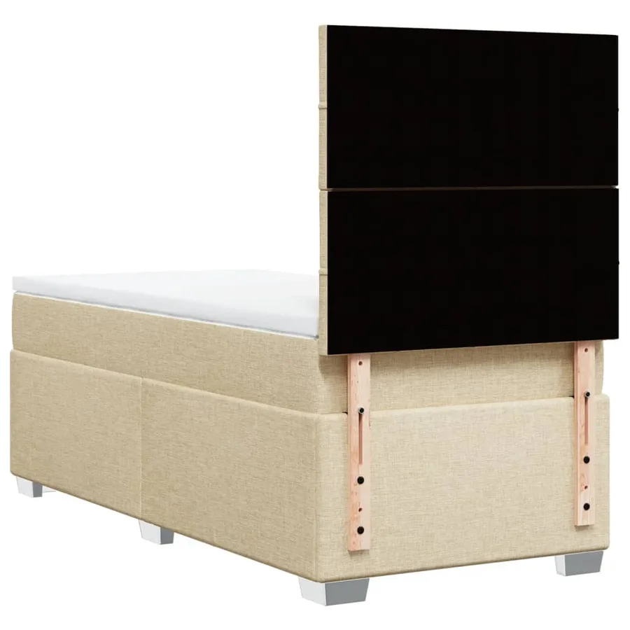 Sommier à lattes de lit avec matelas Crème 80x200 cm Tissu - 12