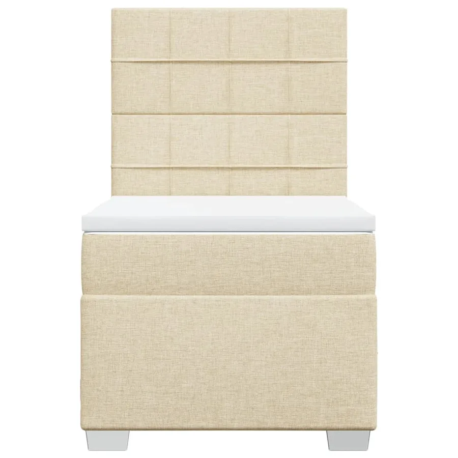Sommier à lattes de lit avec matelas Crème 80x200 cm Tissu - 6