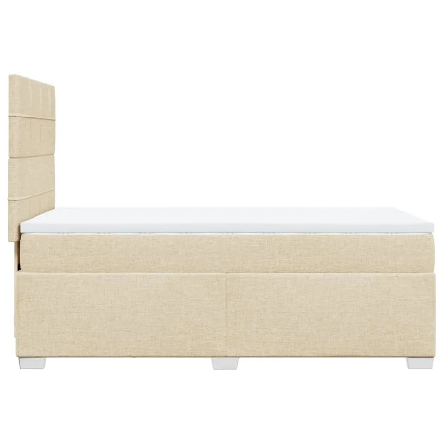 Sommier à lattes de lit et matelas Crème 90x190 cm Tissu - 9