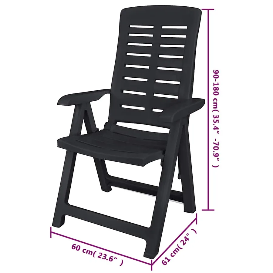 9 pcs outdoor dining set Plastic Anthracite - 13