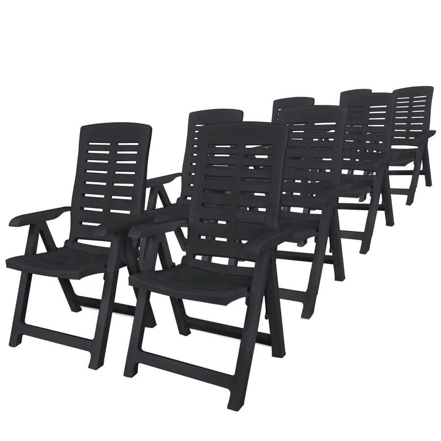 9 pcs outdoor dining set Plastic Anthracite - 2