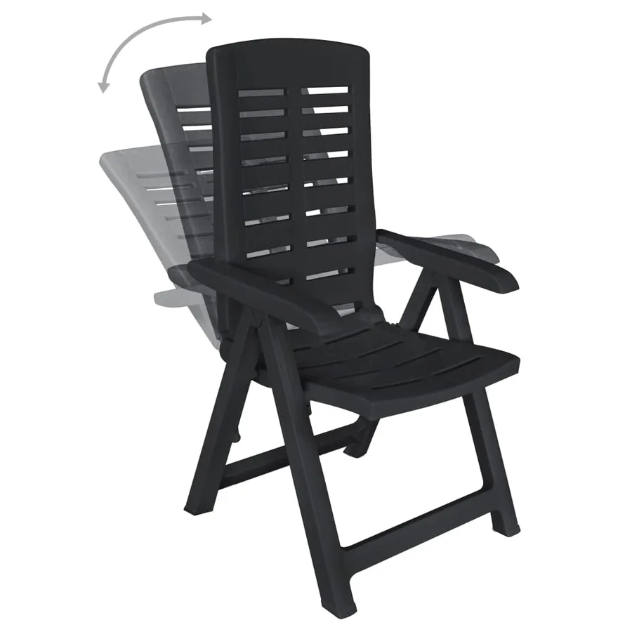 9 pcs outdoor dining set Plastic Anthracite - 6