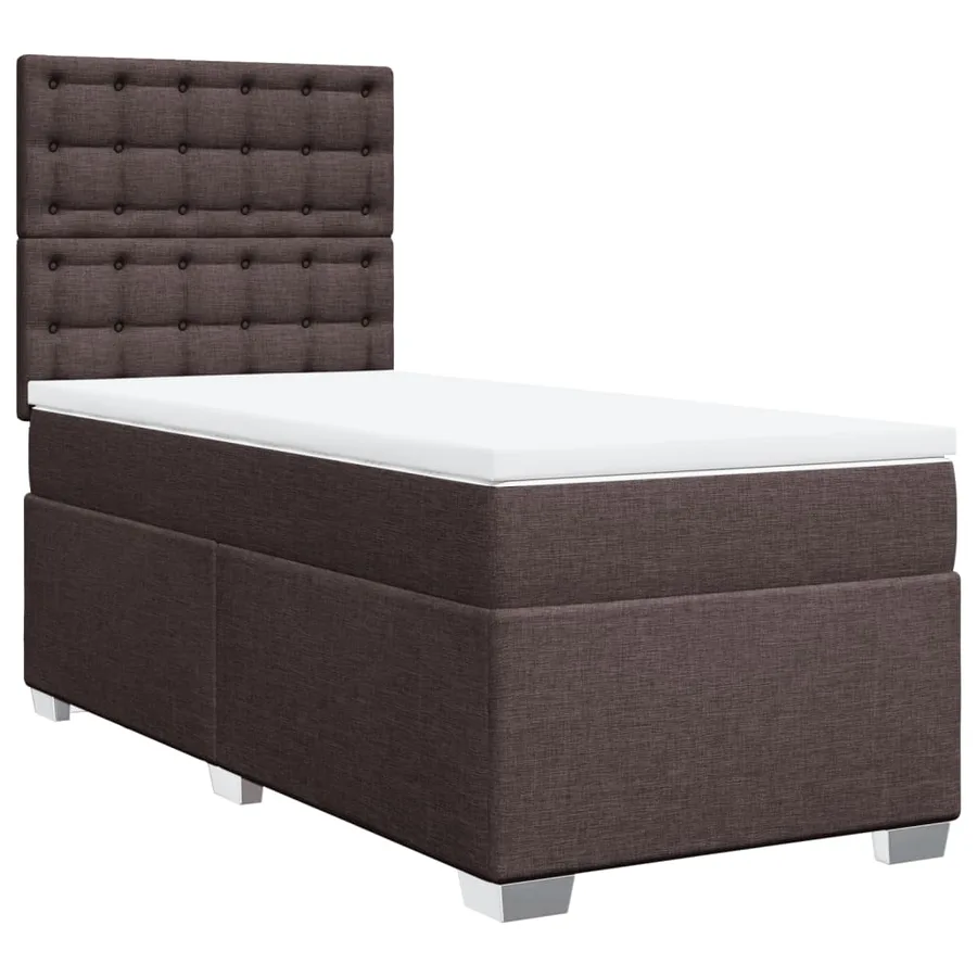 Sommier à lattes de lit avec matelas Marron foncé 90x190 cm - 3