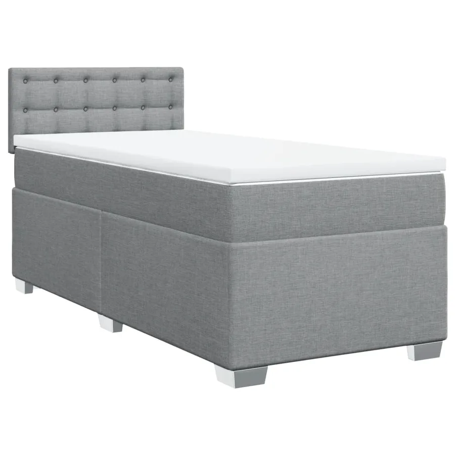 Sommier à lattes de lit avec matelas Gris clair 100x200cm Tissu - 3