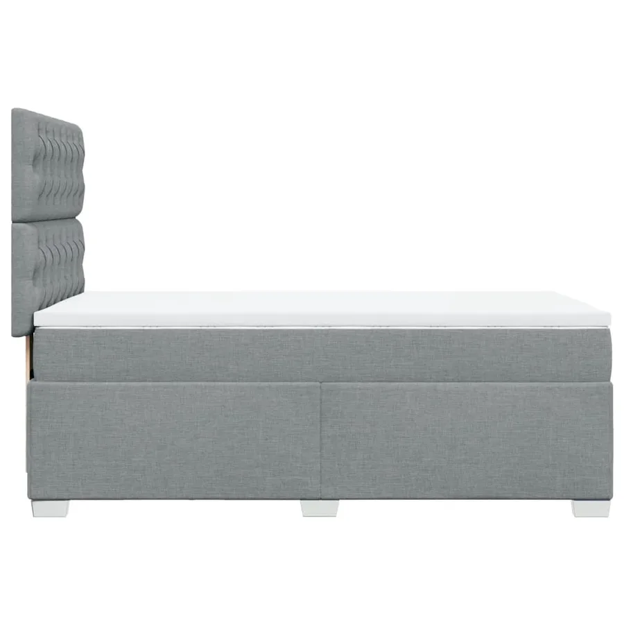 Sommier à lattes de lit avec matelas Gris clair 100x200cm Tissu - 11
