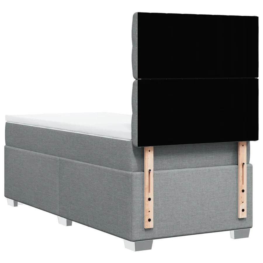Sommier à lattes de lit avec matelas Gris clair 100x200cm Tissu - 12
