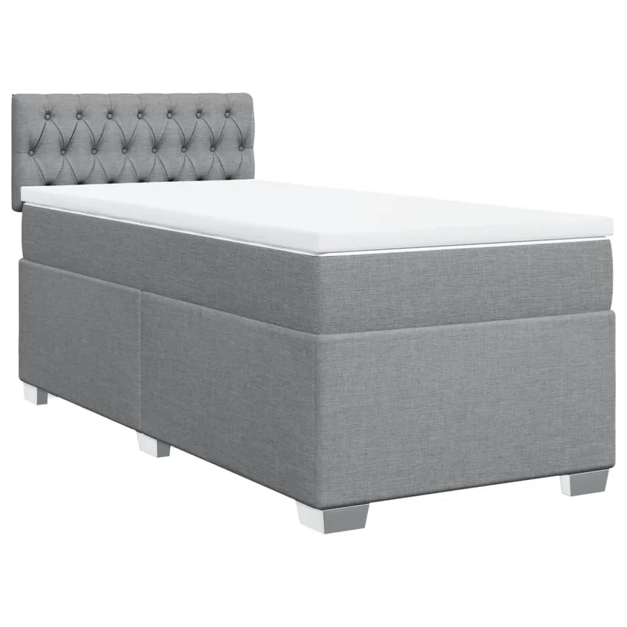 Sommier à lattes de lit avec matelas Gris clair 100x200cm Tissu - 2