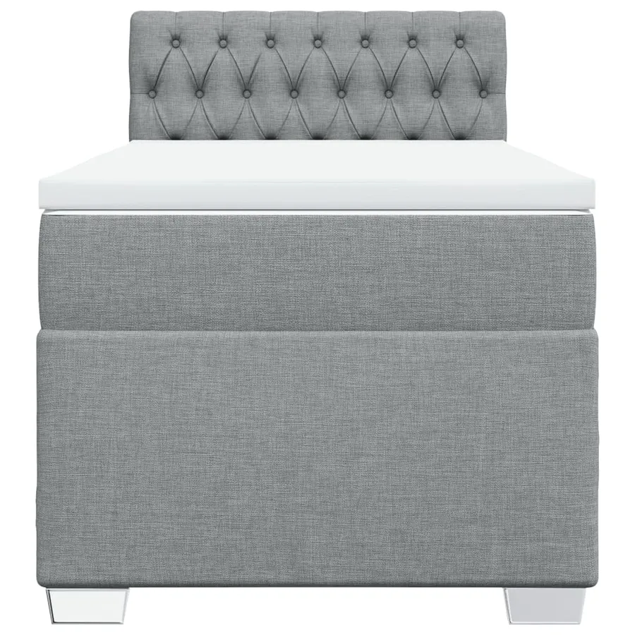 Sommier à lattes de lit avec matelas Gris clair 100x200cm Tissu - 4