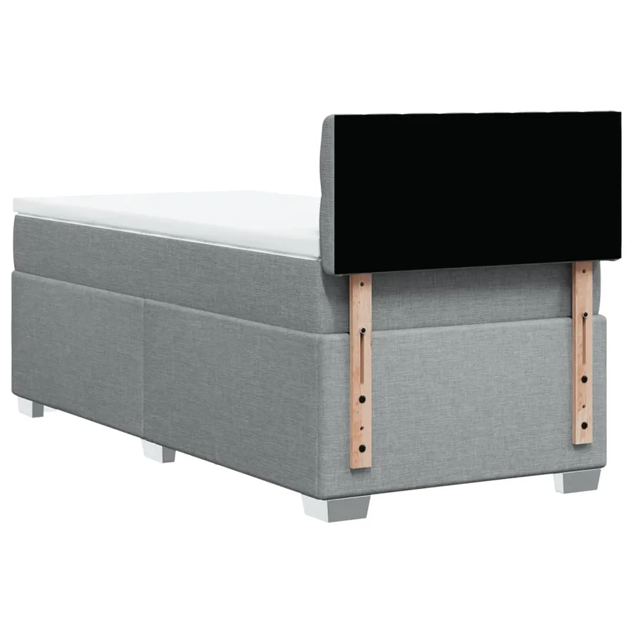 Sommier à lattes de lit avec matelas Gris clair 100x200cm Tissu - 6