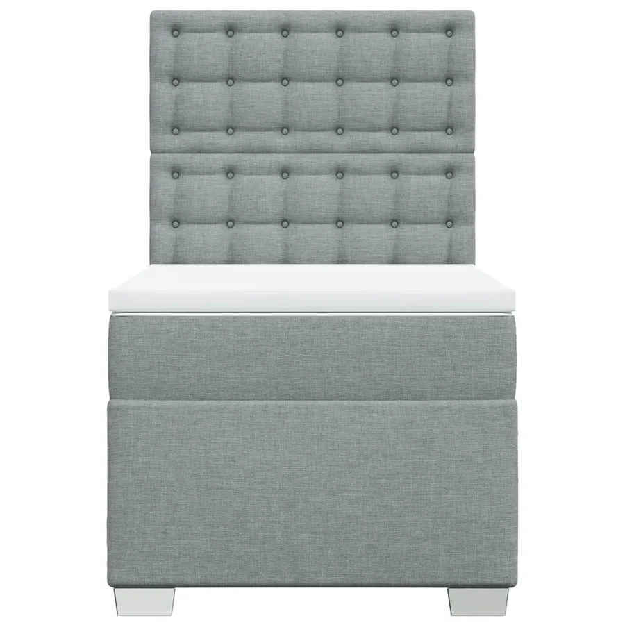 Sommier à lattes de lit avec matelas Gris clair 100x200cm Tissu - 4