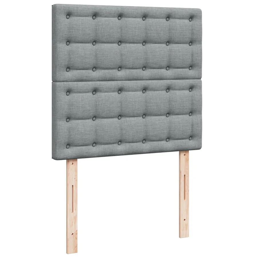 Sommier à lattes de lit avec matelas Gris clair 100x200cm Tissu - 8