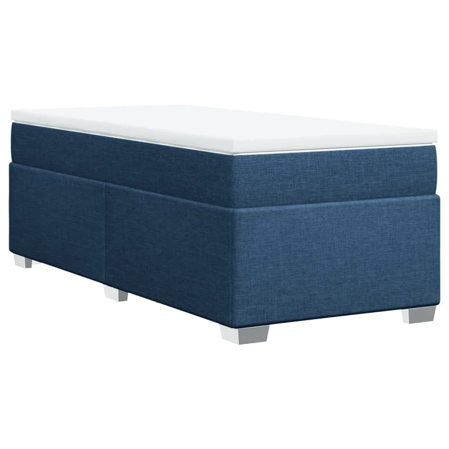 Sommier à lattes de lit avec matelas Bleu 100x200 cm Tissu - 9