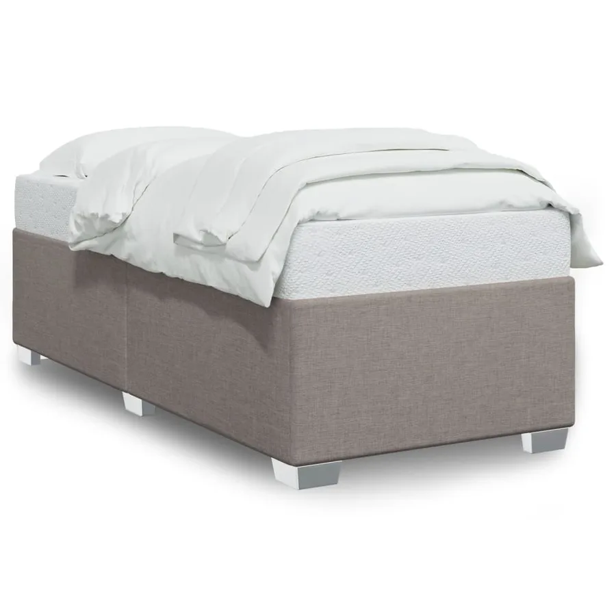 Cadre de lit sans matelas taupe 100x200 cm tissu - 2