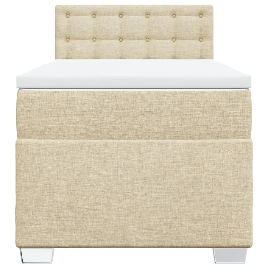 Sommier à lattes de lit avec matelas Crème 100x200 cm Tissu - 6